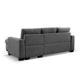 91 Dark Grey Reversible Sleeper Sectional