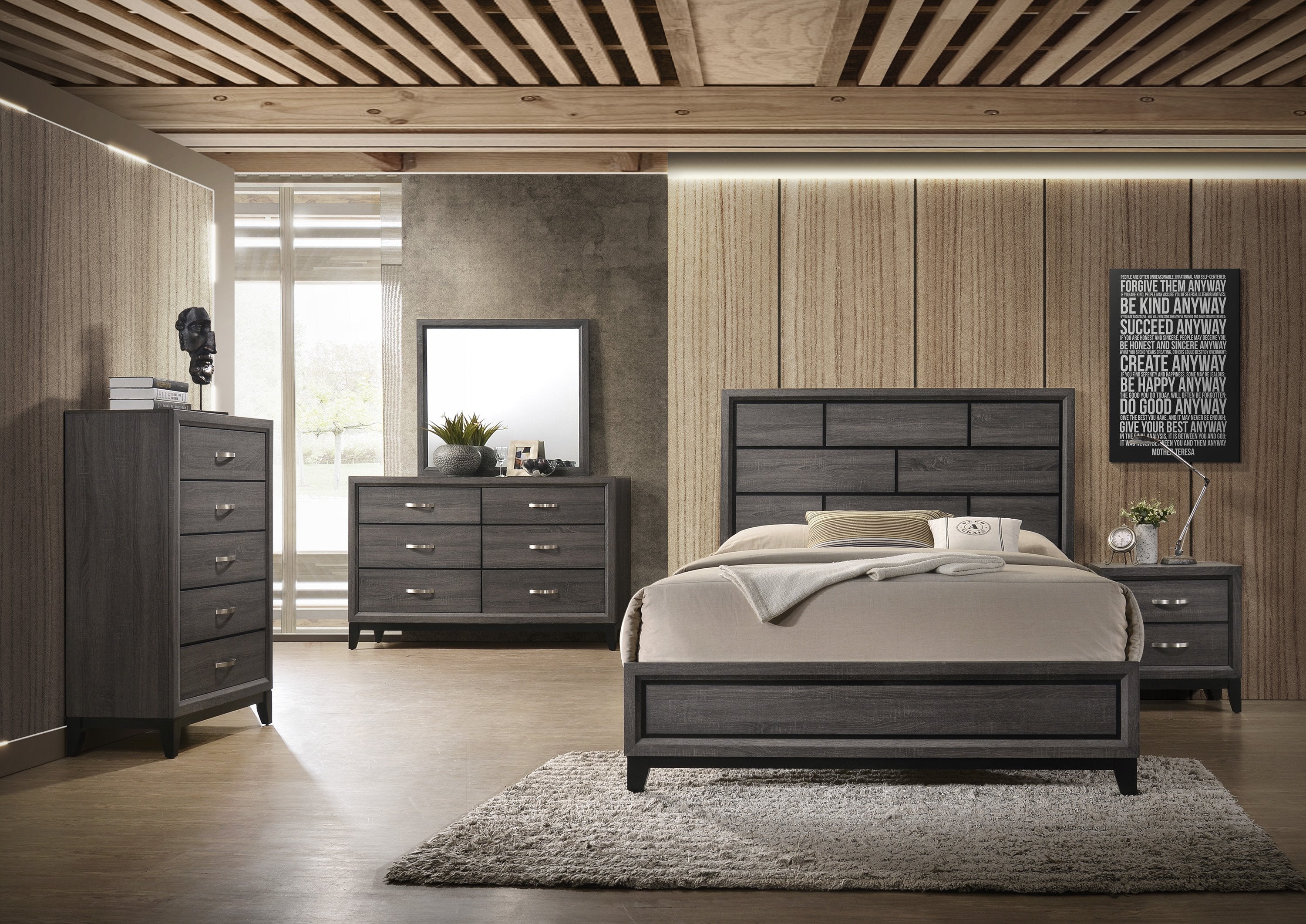ACKERSON GREY COMPLETE BEDROOM SET BY CROWNMARK AVAILABLE IN HOUSTON, DALLAS, SAN ANTONIO, & AUSTIN  SKU b4620