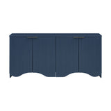 U-Style Vertical Stripes and Wavy Design of a Four-Door Cabinet Cabinet Suitable for Hallway, Entryway, Living Room