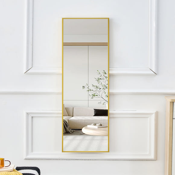 The 4rd generation aluminum alloy metal frame wall mounted full body mirror, bathroom makeup mirror, bedroom entrance, decorative mirror, quality upgrade, 48 