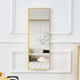 The 4rd generation aluminum alloy metal frame wall mounted full body mirror, bathroom makeup mirror, bedroom entrance, decorative mirror, quality upgrade, 48 "* 13.8"