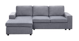 Newlyn 95" Light Gray Linen Reversible Sectional Sofa Chaise