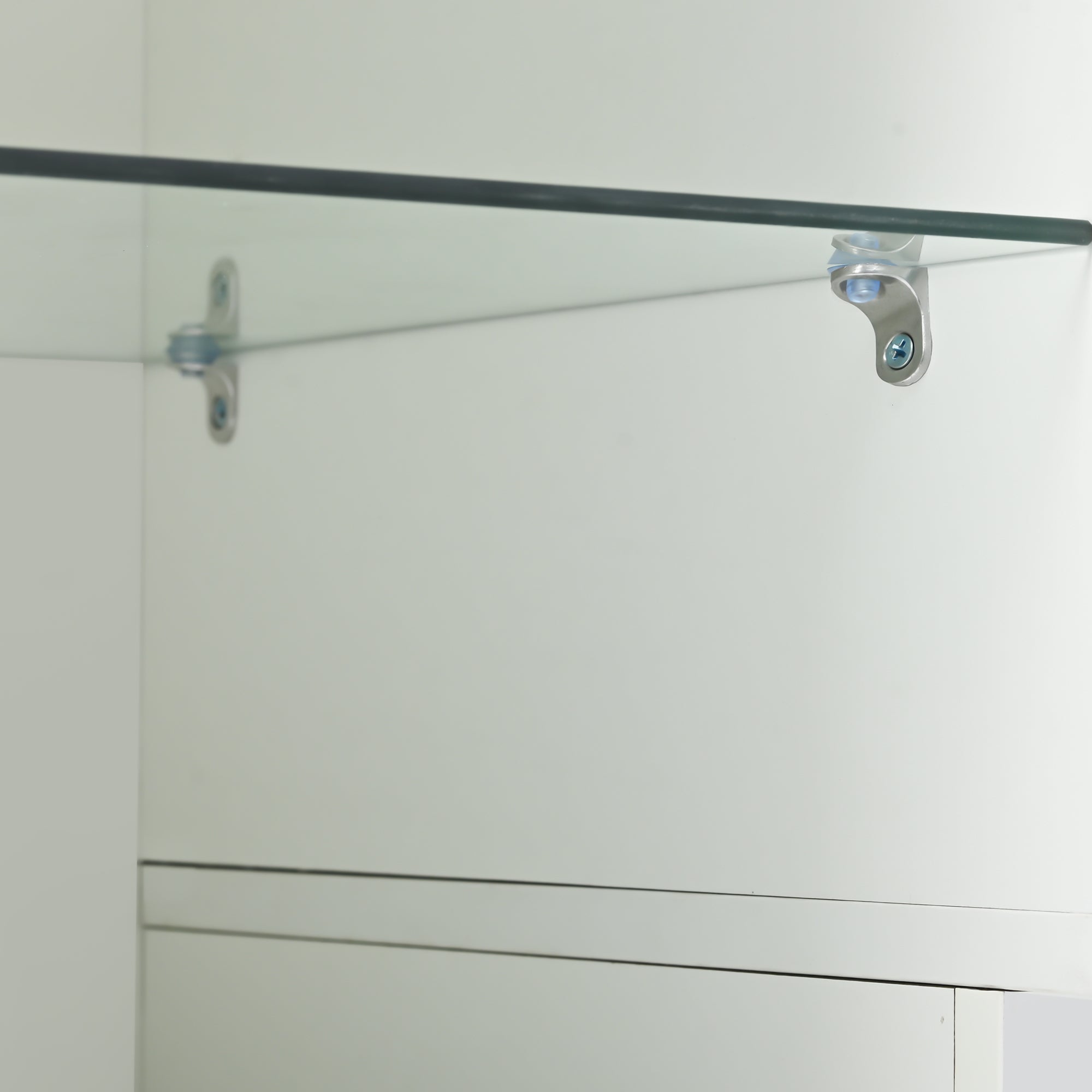 [VIDEO provided] ON-TREND Modern TV Stand with 2 Tempered Glass Shelves, High Gloss Entertainment Center for TVs Up to 70'', Elegant TV Cabinet with LED Color Changing Lights for Living Room, White