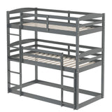 Twin over Twin over Twin Triple Bunk Bed,Gray