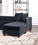 Black Velvet Fabric  Reversible Sectional