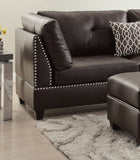 3-pcs Reversible Sectional Espresso Bonded Leather