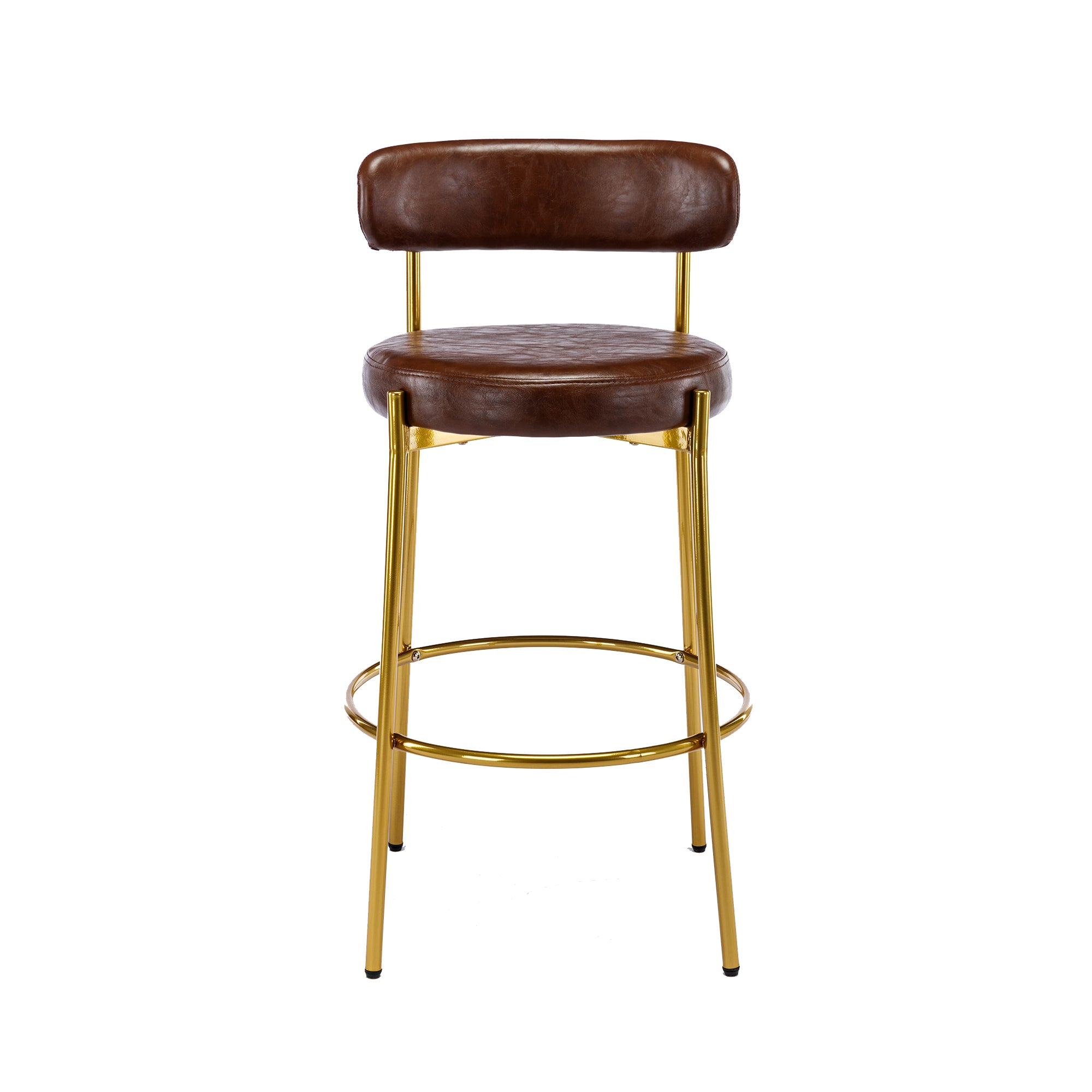 COOLMORE Bar Stools Industrial Pub Barstools with Back and Footrest, Modern Armless Bar Height Stool Chairs Set of 2