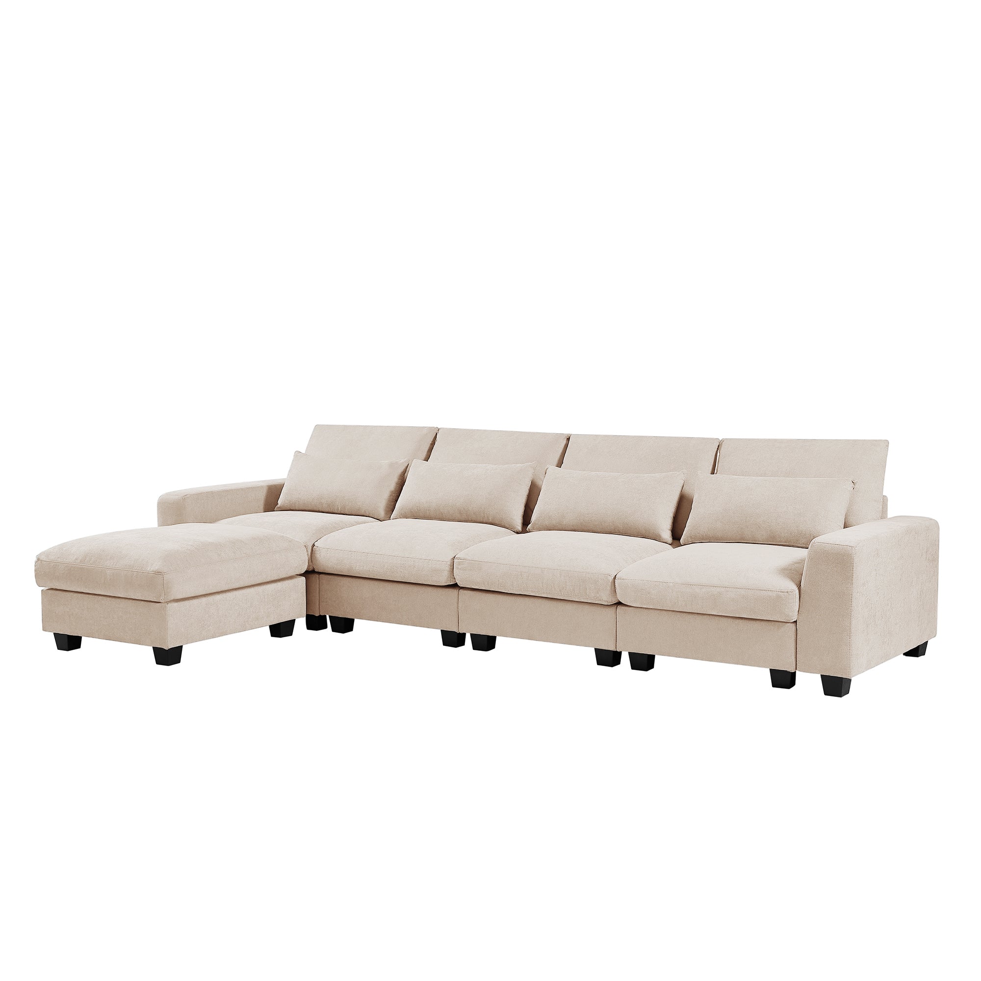 Modular Modern Large L-Shape Feather Filled Sectional
