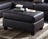 Contemporary Espresso Faux Leather Reversible 3pc Sectional