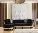 Julia Sectional Black Velvet Fabric