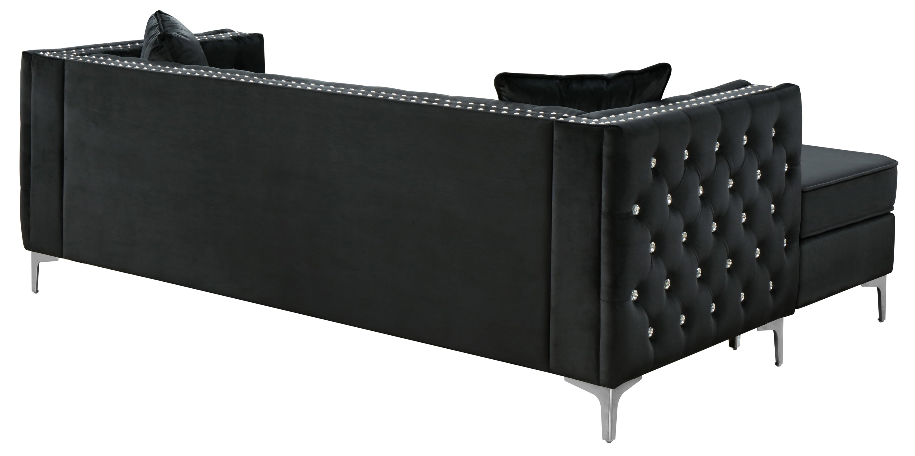 Glory Furniture Paige G828B-SC Sofa Chaise , BLACK