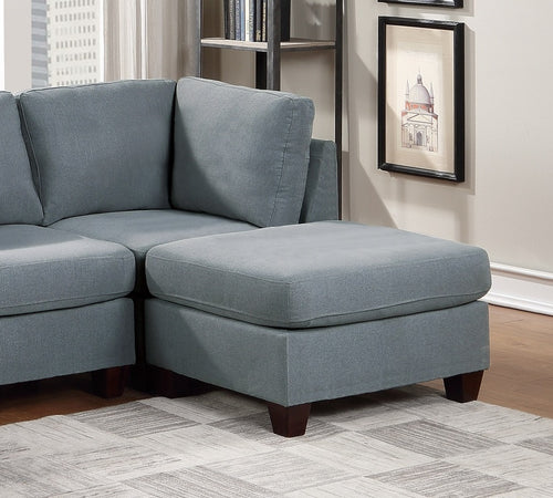 Grey Linen Like Fabric Modular Sectional 6pc Set