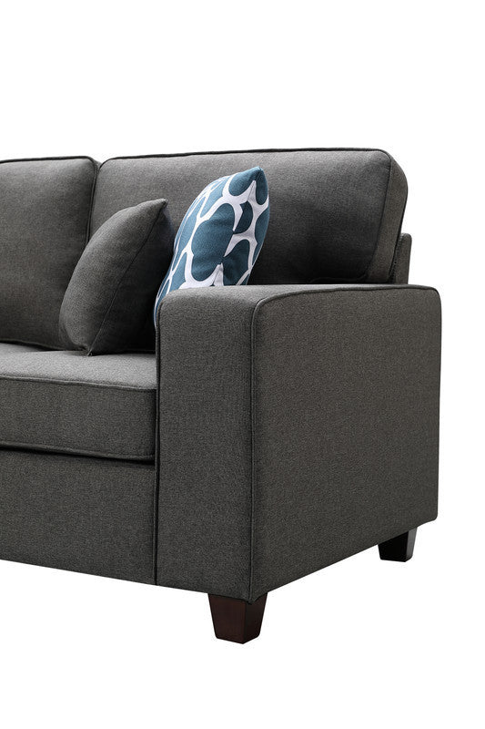 Sonoma Dark Gray Linen 6Pc Modular Sectional Sofa and Ottoman