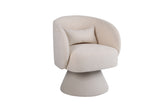 Swivel Accent Chair Armchair, Round Barrel Chair in Fabric for Living Room Bedroom(Beige)