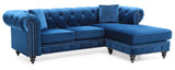 Glory Furniture Nola G0351B-SC Sofa Chaise ( 3 Boxes ) , NAVY BLUE