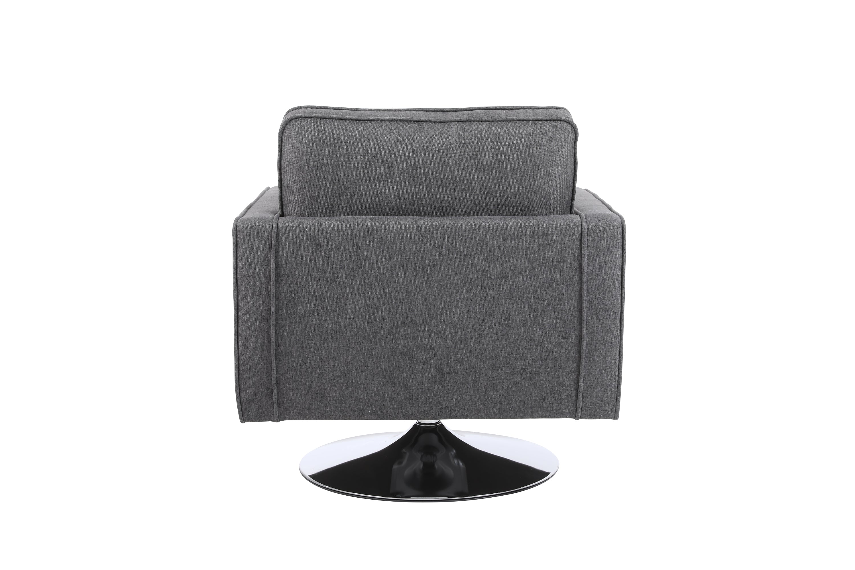 Modern Linen Swivel Accent Chair ,Comfy Armchair with 360 Degree Swiveling for Living Room, Bedroom, Reading Room, Home Office (Dark Grey)