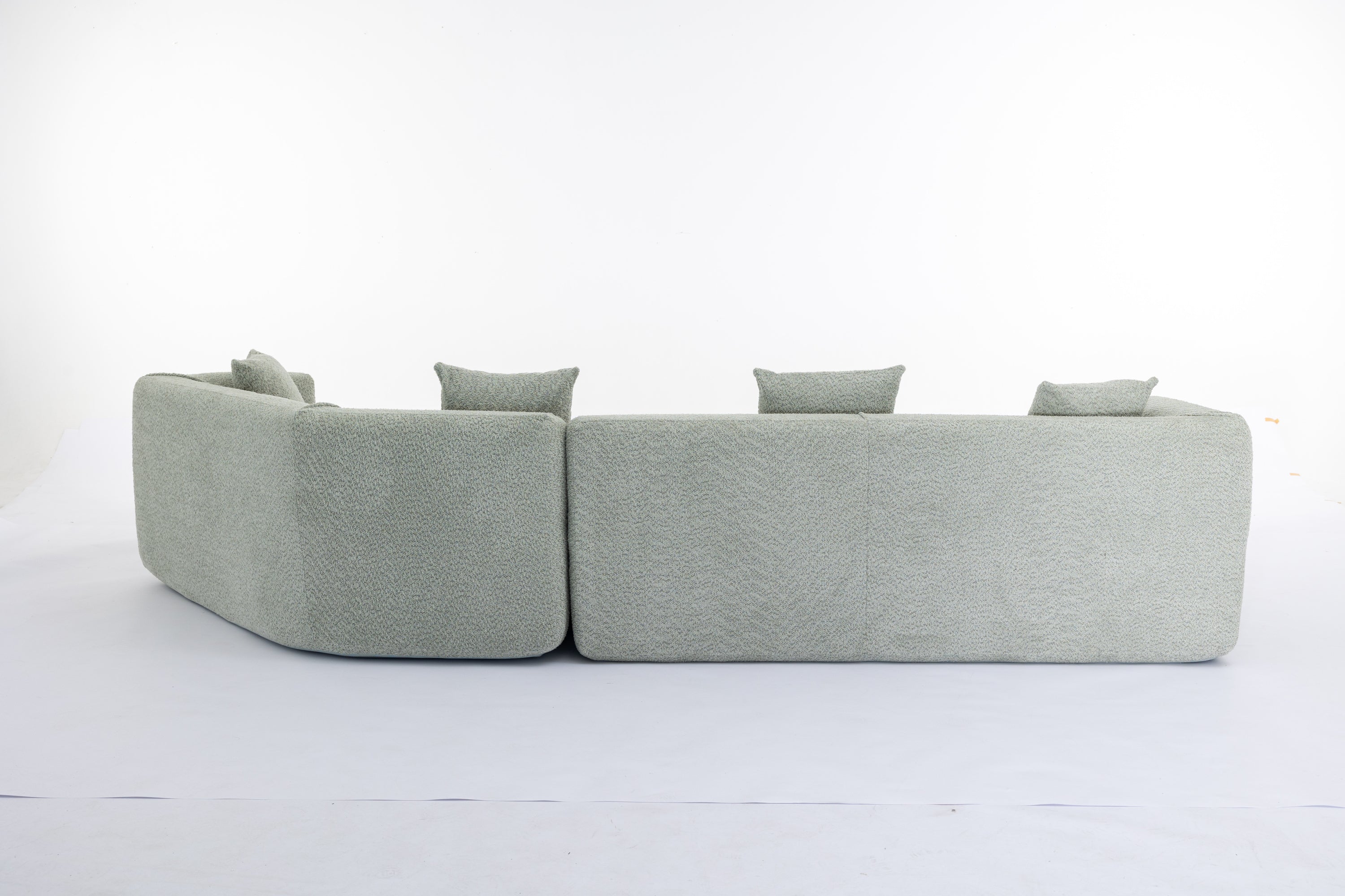 Modular Sectional Living Room Sofa Set, Modern Minimalist Style Couch, Upholstered Sleeper Sofa for Living Room, Bedroom, Salon, 2 PC Free Combination ,Boucle fabric ,Anti-wrinkle fabric,Green