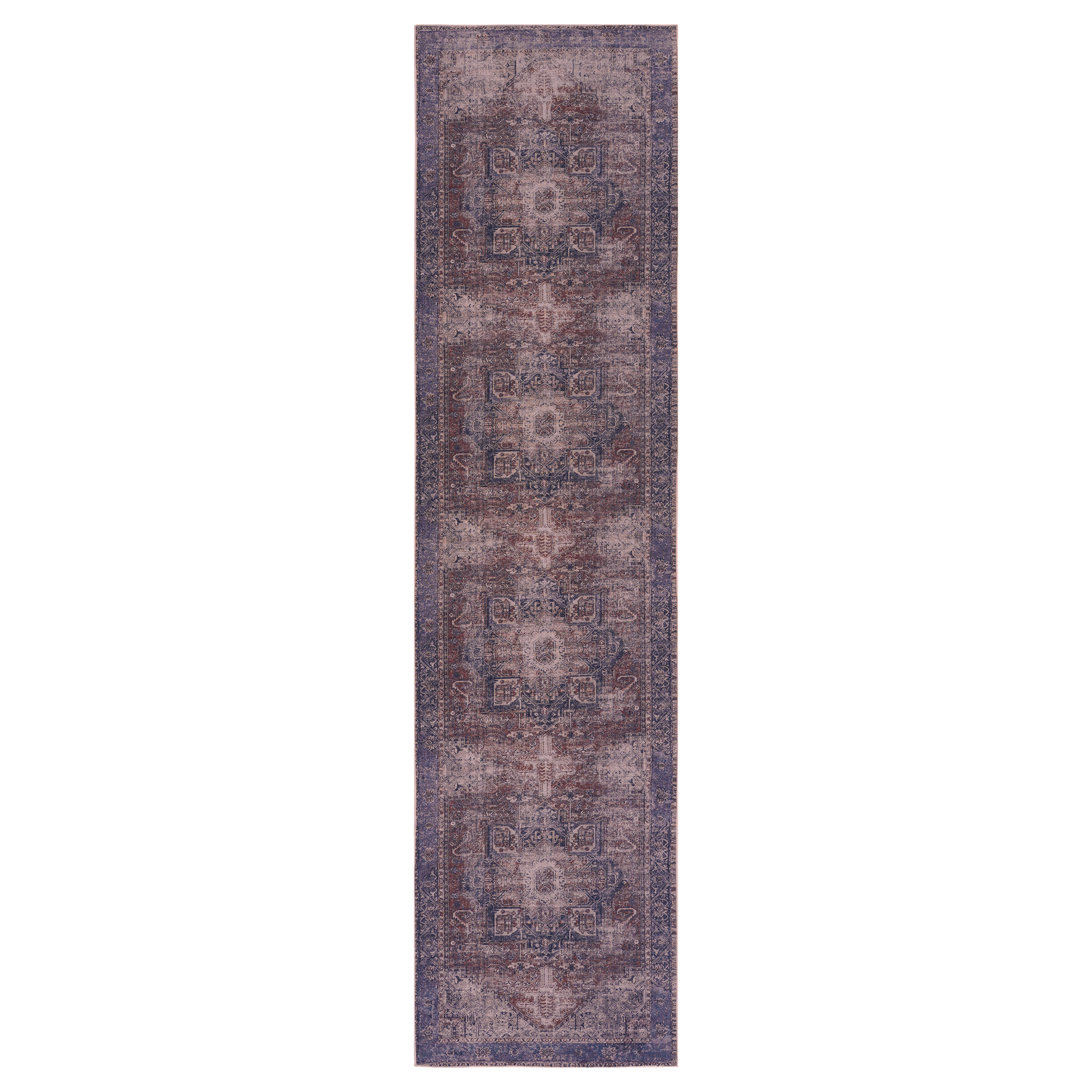 Area Rug, Washable Rug, Low-Pile, Non-Slip, Non-Shedding, Foldable, Kid & Pet Friendly - Area Rugs for living room, bedroom, kitchen, dining room rug - Perfect Gifts, (Burgundy, 2'6'' x 10')