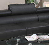 Black Faux Leather Sectional