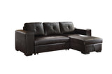 Lloyd Sectional Sofa w/Sleeper in Black PU