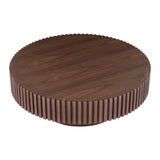 39.37'' Round MDF Coffee Table Mid Century Modern Coffee Table Unique Coffee Table for Living Room Furniture, Tea Table WALNUT