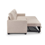 Beige 91.7" Convertible Reversible Sleeper Sectional