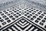 Benzara Black and White Viscose Area Rug 5x8