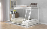 Metal Floor Bunk Bed, Twin over Full,White(OLD SKU:MF193244AAK)