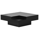 ON-TREND Modern Minimalist Design 31.5*31.5in Square Coffee Table with Detachable Tray and Plug-in 16-color LED Strip Lights Remote Control for Living Room (OLD SKU: WF291303AAB )