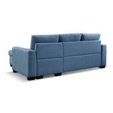 91" Blue Reversible Sleeper Sectional with Storage Chaise