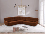 113" Dark Orange Large Lamb Fabric Sectional