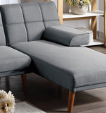 Blue Grey 2pc Sectional Tufted Couch