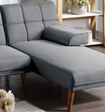 Blue Grey 2pc Sectional w/  Solid wood Legs