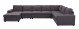 Tifton Modular Sectional Sofa with Reversible Chaise in Dark Gray Linen