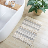 Woven Texture Stripe Bath Rug