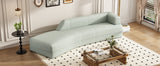 109" Green Curved Chaise Lounge