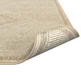 Benzara Beige and White Viscose Area Rug 5x8