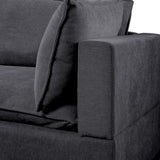Madison Dark Gray Fabric 5 Piece Modular Sectional Sofa Ottoman with USB Storage Console Table