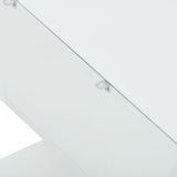 [VIDEO provided] ON-TREND Modern Coffee Table with Tempered Glass, Wooden Cocktail Table with High-gloss UV Surface, Modernist 2-Tier Rectangle Center Table for Living Room, White