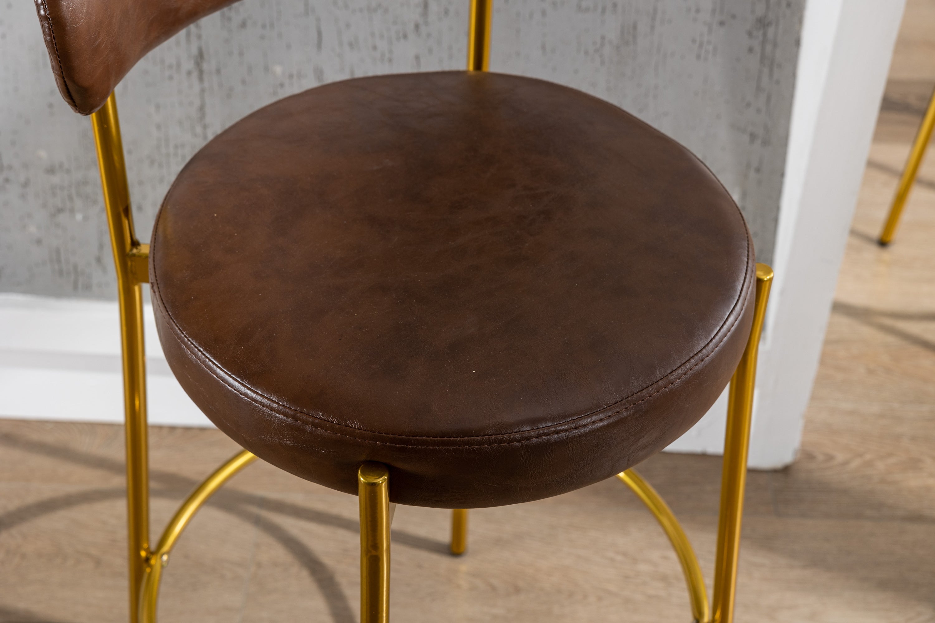 COOLMORE Bar Stools Industrial Pub Barstools with Back and Footrest, Modern Armless Bar Height Stool Chairs Set of 2