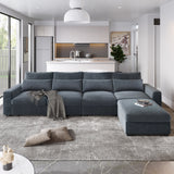 Modular Modern Large L-Shape Feather Filled Sectional Sofa