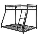 Metal Floor Bunk Bed, Twin over Full,Black