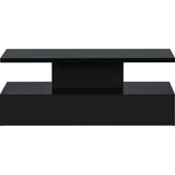 ON-TREND Coffee Table Cocktail Table Modern Industrial Design with LED lighting, 16 colors with a remote control (Black)