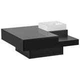 ON-TREND Modern Minimalist Design 31.5*31.5in Square Coffee Table with Detachable Tray and Plug-in 16-color LED Strip Lights Remote Control for Living Room (OLD SKU: WF291303AAB )