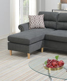 Slate Color Polyfiber Reversible Sectional