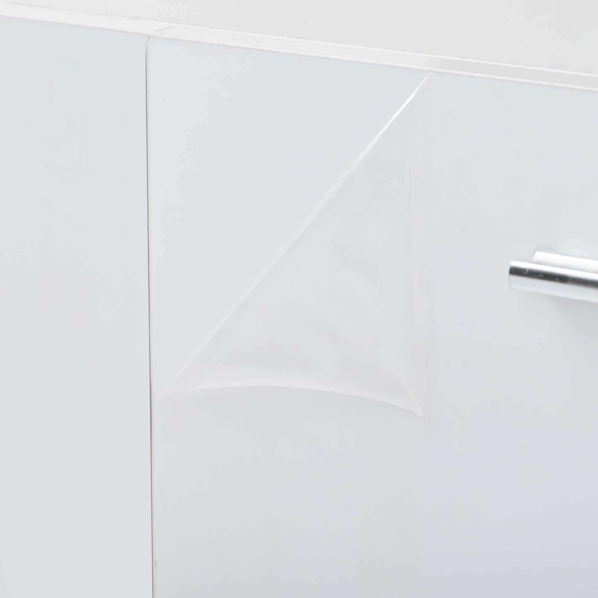 [VIDEO provided] ON-TREND Modern TV Stand with 2 Tempered Glass Shelves, High Gloss Entertainment Center for TVs Up to 70'', Elegant TV Cabinet with LED Color Changing Lights for Living Room, White