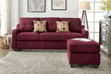 Cleavon II Sectional Sofa & 2 Pillows in Red Linen