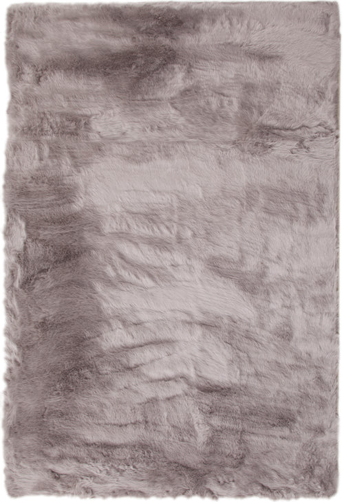 Silver Faux Fur Area Rug 5x8