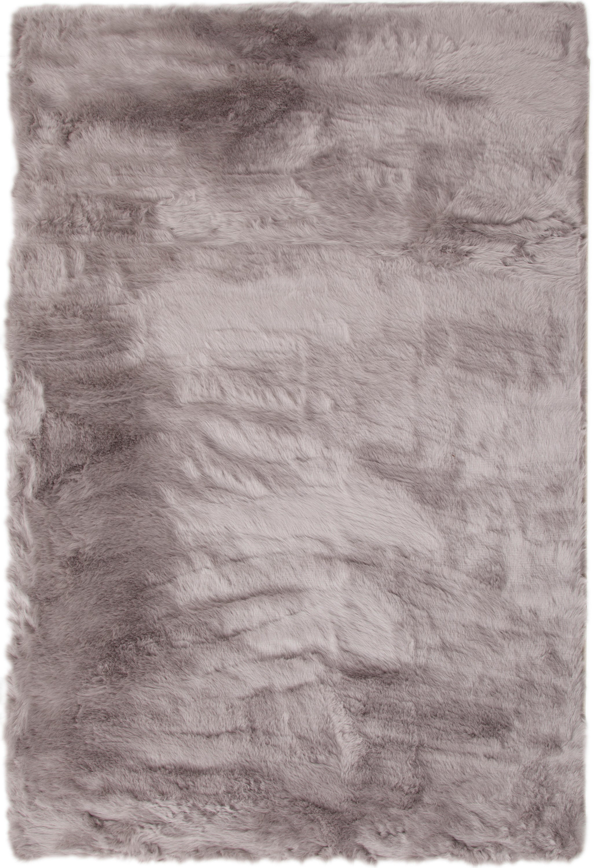 Silver Faux Fur Area Rug 8x10