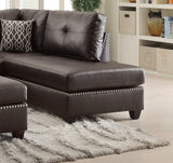 3-pcs Reversible Sectional Espresso Bonded Leather